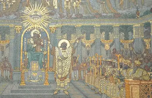 Allgemeines Konzil von Ephesus: Bild in der Kirche Notre-Dame de Fourvières, Frankreich.