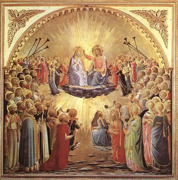 Religiöse Vorurteile gegen Heilige und Maria: Königin Maria mit den Heiligen im Himmel