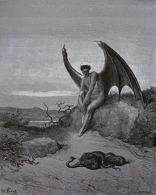 Satan aus der Hölle losgelassen: Illustration for Milton's "Paradise lost" by Gustave Doré