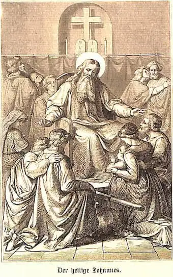 Die drei Briefe des heiligen Johannes: Der hl. Johannes segnet die Gläubigen