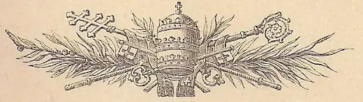 Päpstliche Insignien: Tiara und Schlüssel